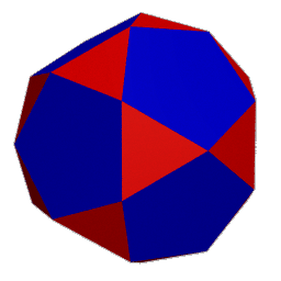 ray traced image of the icosidodecahedron (24)