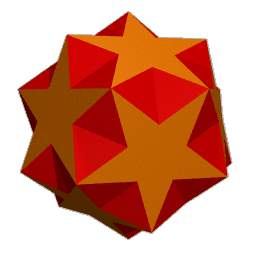 ray traced image of the small ditrigonal icosidodecahedron (30)