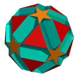 ray traced image of the small ditrigonal dodecicosidodecahedron (43)